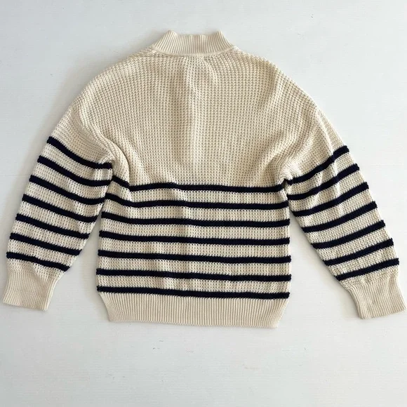 ABLE x Jess Ann Kirby Marin 100% Organic Cotton Striped Button Knit Sweater - Picture 10 of 14